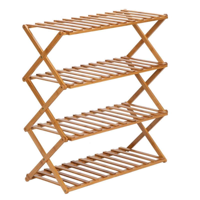 SalonMore 4 Tier Folding Plant Stands,Foldable Planter Rack Small
