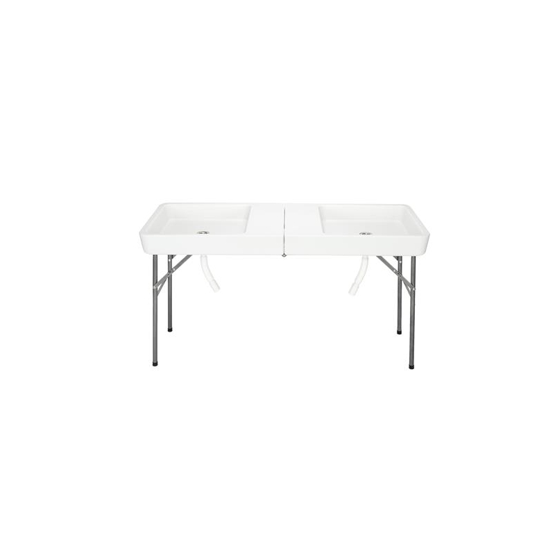 SalonMore 5' Folding Ice Table, with Skirt and Drain Plug, for Cooling