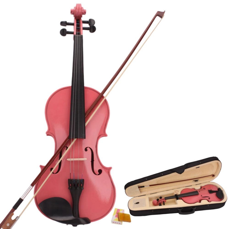 SalonMore 4/4 Pink Acoustic Violin Fiddle with Hard Case