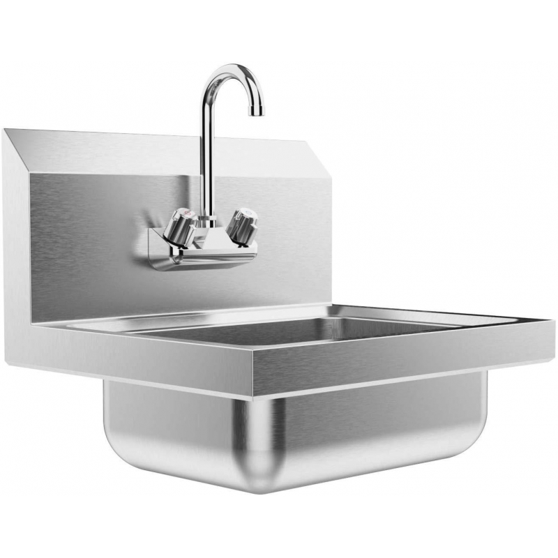 SalonMore Stainless Steel Hand Sink, Commercial Wall Mount Hand Basin