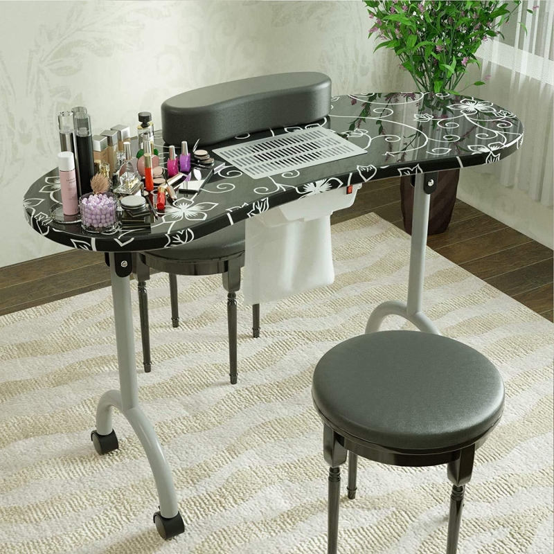 SalonMore Nail Table, Portable Manicure Table, Folding Nail Tech Table