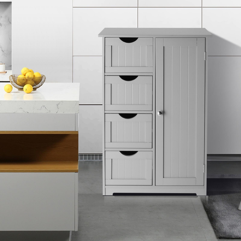 SalonMore Wooden 4 Drawers Free Standing Bathroom Floor Storage