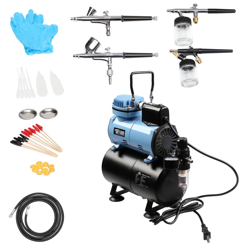 Tuffiom 120V Professional Airbrushing Paint System Airbrush Kit, with